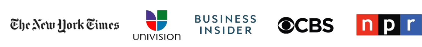 As seen in The New York Times, Univision, Business Insider, CBS, and NPR